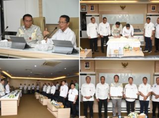 Penandatanganan kesepakatan bersama terkait pemberian subsidi margin kepada bank untuk pelaku usaha mikro. (Foto: BRKS)