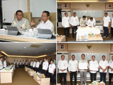 Penandatanganan kesepakatan bersama terkait pemberian subsidi margin kepada bank untuk pelaku usaha mikro. (Foto: BRKS)