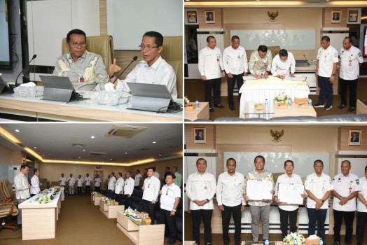 Penandatanganan kesepakatan bersama terkait pemberian subsidi margin kepada bank untuk pelaku usaha mikro. (Foto: BRKS)