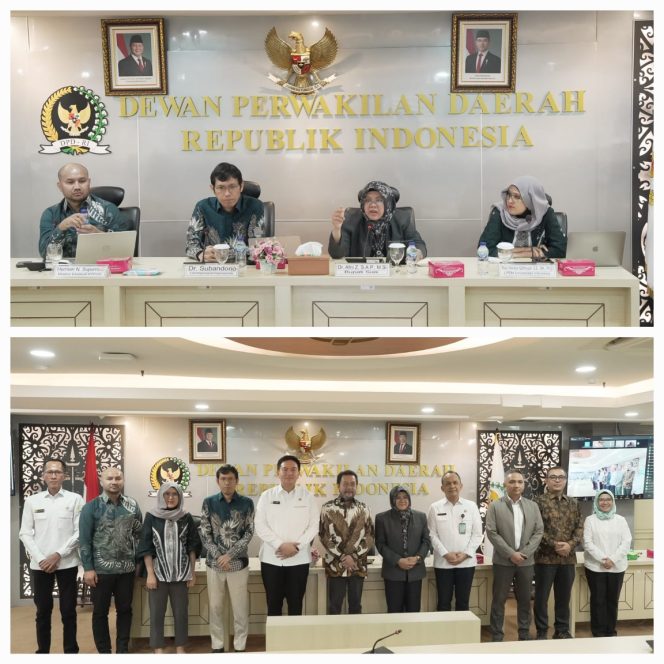 
					Bupati Arfni saat jadi narasumber FGD Seri II yang digelar Pusat Perancangan dan Kajian Kebijakan Hukum Sekretariat Jenderal DPD RI bersama BRIN, KPPOD dan PSHTK UKSW. (Foto: ist)