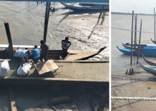 Aktifitas di pangkalan boat Desa Sungai Buluh Kec Ungar. (Foto: ist)