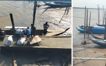 Aktifitas di pangkalan boat Desa Sungai Buluh Kec Ungar. (Foto: ist)
