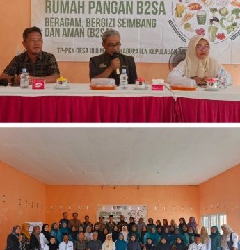 Sosialisasi Rumah Pangan Beragam, Bergizi, Seimbang dan Aman (B2SA) di Gedung Pertemuan Desa Ulu Maras, Kecamatan Jemaja Timur. (Foto: Bambang)