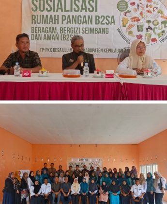 Sosialisasi Rumah Pangan Beragam, Bergizi, Seimbang dan Aman (B2SA) di Gedung Pertemuan Desa Ulu Maras, Kecamatan Jemaja Timur. (Foto: Bambang)