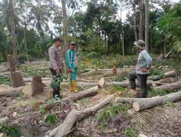 Pembersihan lahan  dimanfaatkan sebagai kawasan ketahanan pangan di Dusun Darul Takzim. (Foto: ist)
