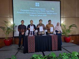 Penandatanganan Perjanjian Kerja Sama (PKS) 3 Pihak Tahap IV Tahun 2026 di Hotel Grand Melia Jakarta. 