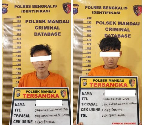 Polsek Mandau Ungkap Kasus Narkotika, Dua Pria Diamankan dengan Barang Bukti Diduga Sabu
