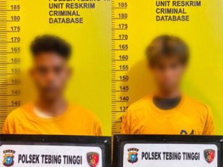 Foto Dua Terduga Pelaku Pencabulan Diamankan Polsek Tebingtinggi 