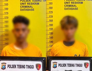 Foto Dua Terduga Pelaku Pencabulan Diamankan Polsek Tebingtinggi 