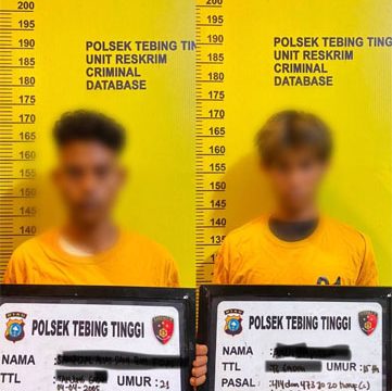 Foto Dua Terduga Pelaku Pencabulan Diamankan Polsek Tebingtinggi 
