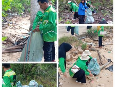 Suasana aksi bersih-bersih pantai di wilayah pesisir Desa Kuala Maras. (Foto: ist)