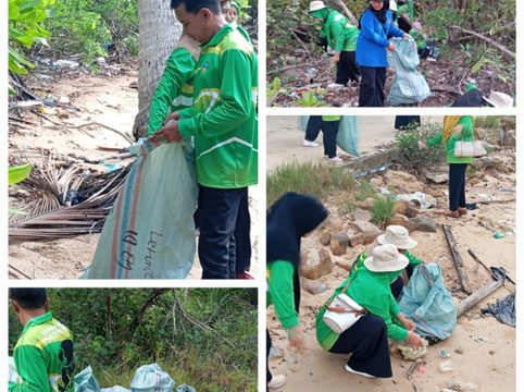 Suasana aksi bersih-bersih pantai di wilayah pesisir Desa Kuala Maras. (Foto: ist)