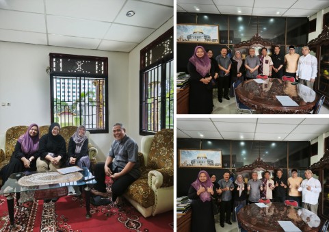 Kunni dan sejumlah seniman Riau saat menyampaikan hajat dan disambut Ketum DPH LAMR Provinsi Riau, Datuk Seri Taufik Ikram Jamil. (Foto: ist)