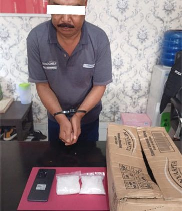 Kurir Penjemput Sabu Ditangkap di Pelabuhan JU Mundam, 198 Gram Barang Bukti Diamankan