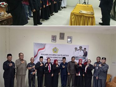Bupatik Karimun Ing Iskandarsyah,  melantikk Direktur RSUD Tanjungbatu dan sejumlah Kapus (fhoto raja juraimi)
