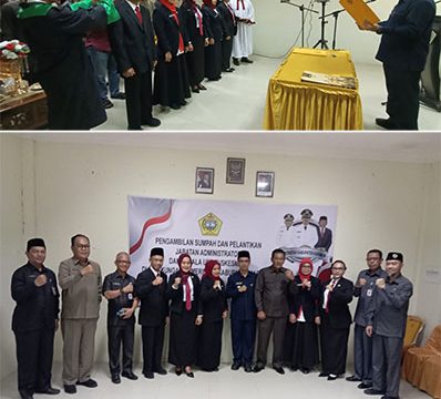 Bupatik Karimun Ing Iskandarsyah,  melantikk Direktur RSUD Tanjungbatu dan sejumlah Kapus (fhoto raja juraimi)