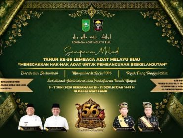 Flyer berbagai kegiatan adat Lembaga Adat Melayu Riau (LAMR) Provinsi Riau.  