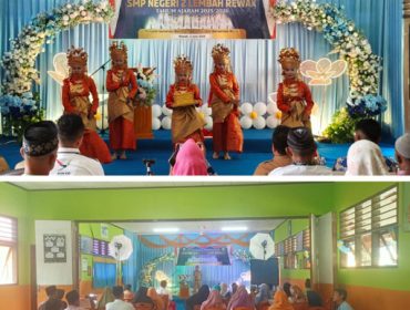 Acara pelepasan dan perpisahan bagi siswa-siswi kelas IX SMP Negeri 2 Lembah Rewak, Kecamatan Jemaja. (F: ist)