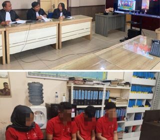Persidangan yang digelar secara daring di Kantor Kejaksaan Negeri Kepulauan Meranti, Kamis (11/6/2026). (Foto: ist).