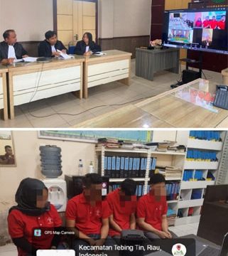 Persidangan yang digelar secara daring di Kantor Kejaksaan Negeri Kepulauan Meranti, Kamis (11/6/2026). (Foto: ist).