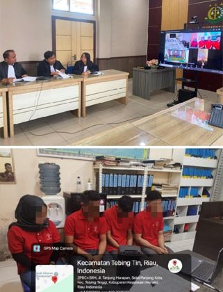 Persidangan yang digelar secara daring di Kantor Kejaksaan Negeri Kepulauan Meranti, Kamis (11/6/2026). (Foto: ist).