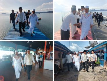 Ustadz Das'ad Latif tiba di Jemaja, disambut camat, kades, dan tokoh masyarakat. (Foto: ist)