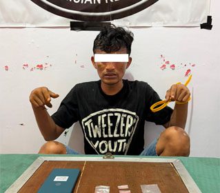 Tersangka kasus dugaan peredaran narkotika jenis sabu di wilayah Kecamatan Mandau. (Foto: ist)