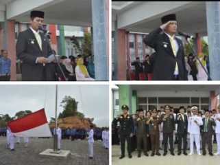 Wakil Bupati Kepulauan Anambas, Raja Bayu Febri Gunadian, S.E., pimpin upacara peringatan Hari Lahir Pancasila Tahun 2026 di halaman Kantor Bupati Kepulauan Anambas, Pasir Peti. Foto: ist)