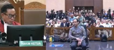 Sidang putusan Pengadilan Tipikor Jakarta menjatuhkan vonis 10 tahun penjara kepada Nadiem Makarim. (Foto: net)