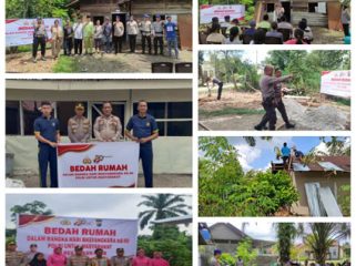 Program bedah rumah Polda Riau. (Foto: ist) 