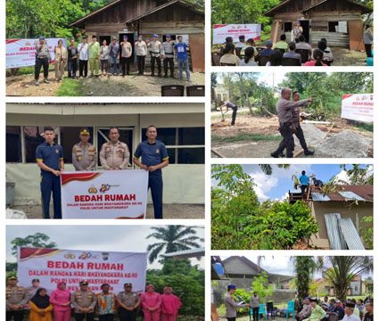 Program bedah rumah Polda Riau. (Foto: ist) 