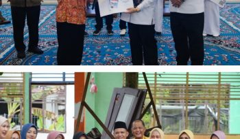 Tatang Muttaqin, Dirjen pendidikan Menengah Kemendikdasmen, saat menyerahkan DAK kepada Bupati Siak Afni Zulkufli dan didampingi Wakil Bupati Syamsurizal Budi. (Foto: ist)