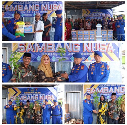 Ditpolairud Polda Riau Gelar Program Unggulan ‘Sambang Nusa’ di Panipahan Kota, Bagikan 60 Paket Sembako