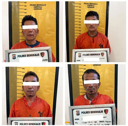 Empat tersangka pengguna narkotika. (Foto: ist) 