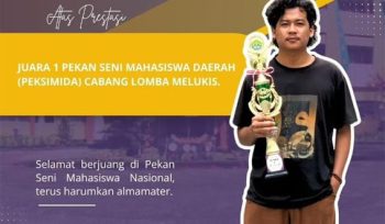 Wahyudi, Juara 1 pada lomba melukis  pada Peksimida. (Foto: ist)