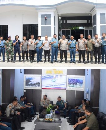 Kunker Kapolres Kepulauan Anambas, AKBP I Gusti Ngurah Agung Budianaloka, S.I.K., M.H., beserta rombongan ke Markas Komando Lanal Tarempa. (Foto: ist)