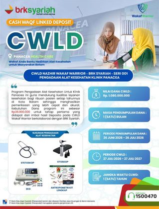 BRK Syariah dan Wakaf Warrior Hadirkan CWLD, Wujudkan Wakaf Produktif untuk Pengadaan Alat Kesehatan di Batam