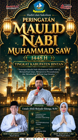 Flyer Maulid Nabi Muhammad SAW di Kabupaten Bintan. 