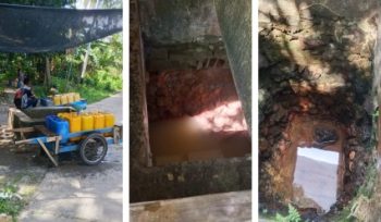warga Pulau Jaloh, Kelurahan Pantai Gelam, Kecamatan Bulang, sumur mengalami kekeringan. (Foto: ist)
