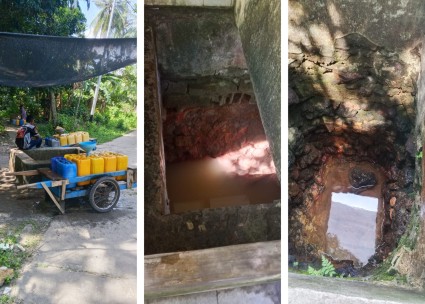 warga Pulau Jaloh, Kelurahan Pantai Gelam, Kecamatan Bulang, sumur mengalami kekeringan. (Foto: ist)