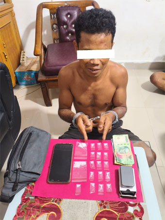 Tersangka perkara tindak pidana narkotika jenis sabu. (Foto: ist)