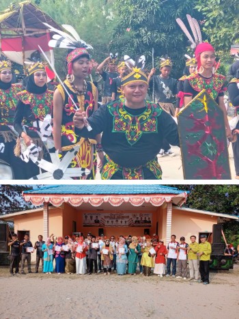 SMAN 1 Ungar Pakaian Adat Kalimantan dan Uspika Ungar Fhoto bersama para pemenang.  (Foto: Raja Juraimi)