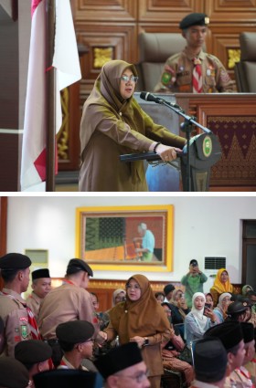 Pelepasan Kontingen Kwartir Cabang (Kwarcab) 09 Gerakan Pramuka Siak menuju Jambore Nasional (Jamnas) XII Tahun 2026. (Foto: ist)