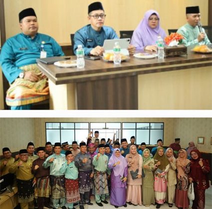 Bupati Siak, Dr. Afni Zulkifli bersama Kepala BPMP Riau, Nilam Sari; Kadisdik Siak, Staff Ahli, Kabag, Kabid, Kasi, Korwil, dan seluruh Kepala Sekolah beserta Bendahara, operator sekolah penerima dan pengusul revitalisasi. (Foto: ist)