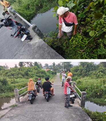 Kondisi jembatan penghubung dengan kondisinya semakin memprihatinkan. (Foto: ist)