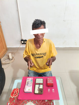 Tersangka dugaan tindak pidana penyalahgunaan narkotika jenis sabu. (Foto: ist)