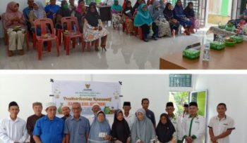 Ketua UPZ Ungar Abd Latif fhoto bersama Kasipem, KUA, Seklur, Kades, Ketua PHBI, Ketua IPHI, Tomas. (Foto: ist)