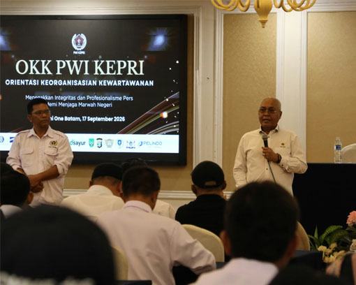 Akhmad Munir, Ketua Umum PWI Pusat saat OKK PWI Kepri. (Foto: ist) 