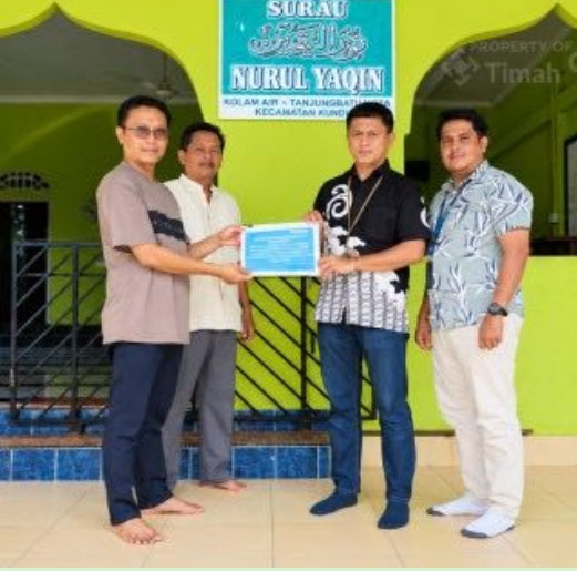 Surau Nurul Yaqin Tanjung Batu Kota Dapat Bantuan Pendingin Ruangan