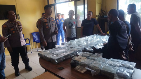 Polres Bengkalis menggagalkan penyelundupan narkotika asal Malaysia. (Foto: ist)